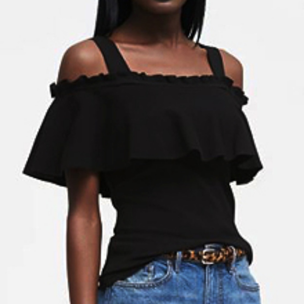 NWT Banana Republic Off Shoulder Ruffle Knit Top - Picture 1 of 6